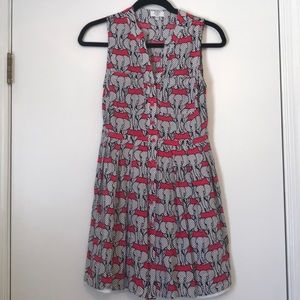 Pink and Navy Elephant Dress